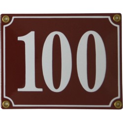 Emaljskylt rektangulär - Nummerskylt 100