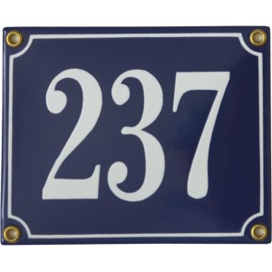Emaljskylt rektangulär - Nummerskylt 237