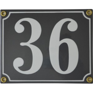 Emaljskylt rektangulär - Nummerskylt 36