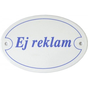 Emaljskylt oval - Ej reklam