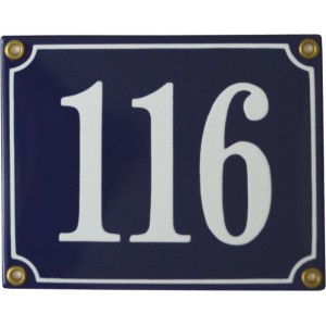 Emaljskylt rektangulär - Nummerskylt 116