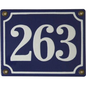 Emaljskylt rektangulär - Nummerskylt 263