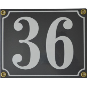 Emaljskylt rektangulär - Nummerskylt 36